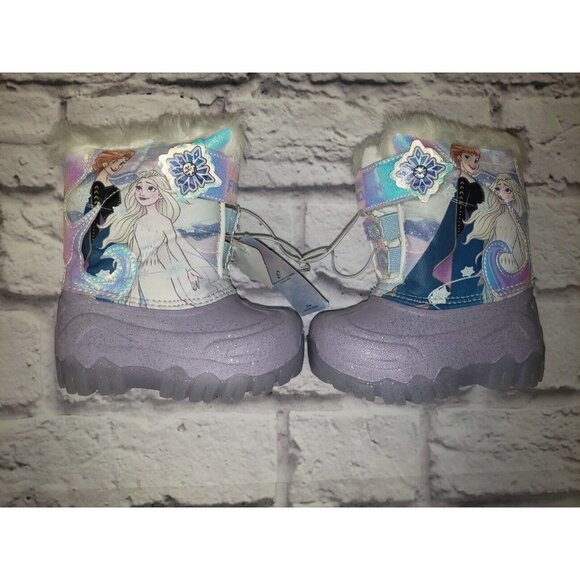 Disney Other - NEW Disney’s Frozen Toddler Girl LIGHT UP Winter Snow Boots Size 5 Shoe Purple